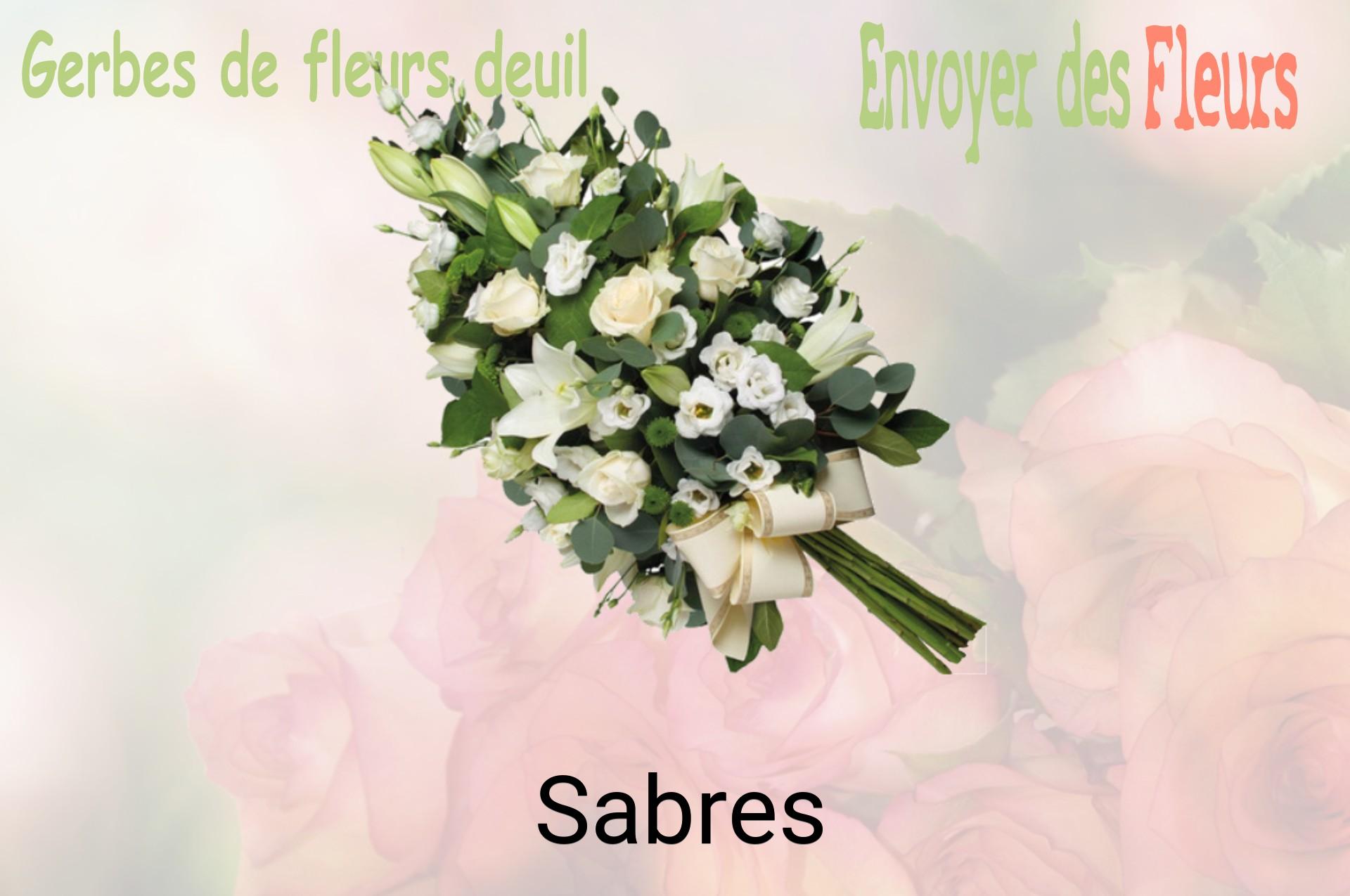 Gerbe de fleurs de deuil livrée à Sabres